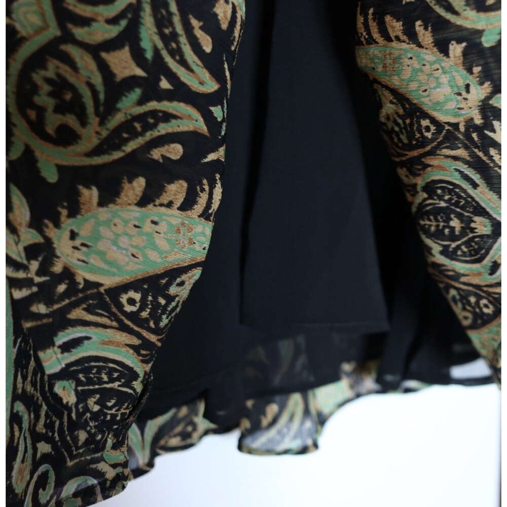 Zara Boho Paisley Long Sleeve Print Fit & Flare Mini Dress V Neck Size M NWT - Picture 8 of 11